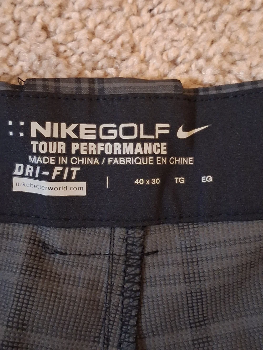 Nike plaid chinos